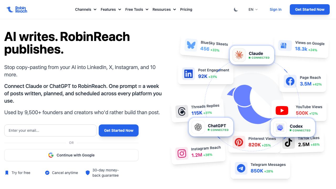 RobinReach website screenshot