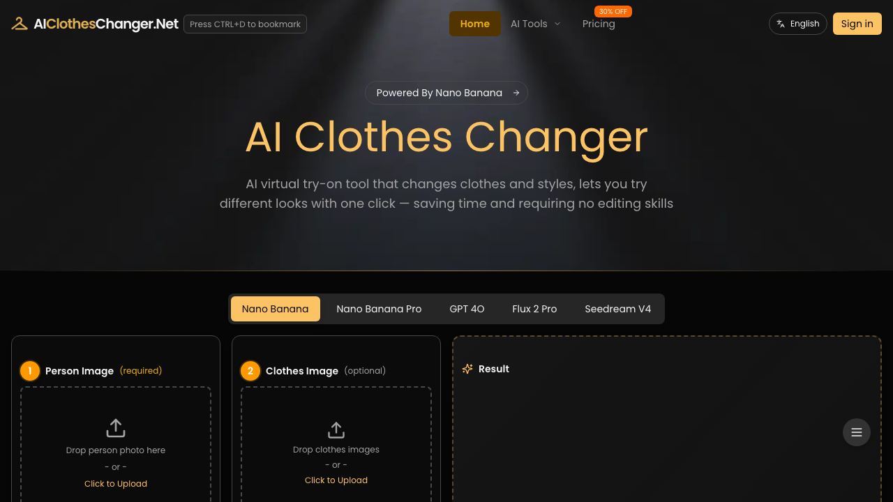 AI Clothes Changer-1 网站截图