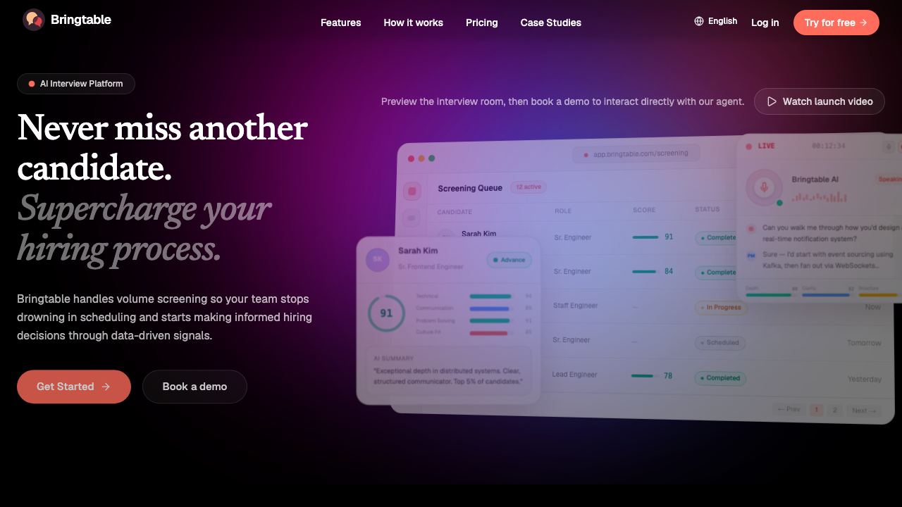 BringTable 网站截图