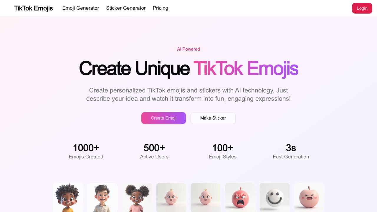 TIKTOK-EMOJI.COM 网站截图