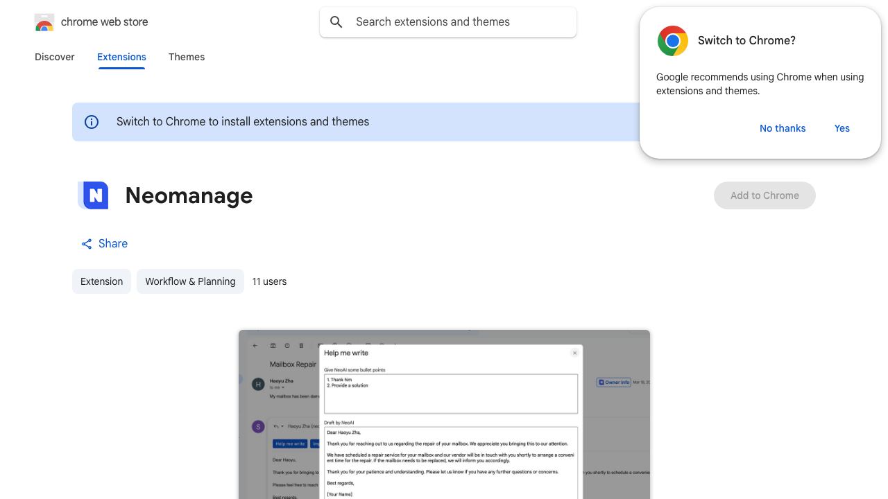Neomanage 网站截图