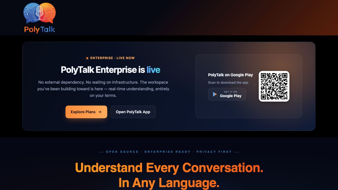 PolyTalk website screenshot