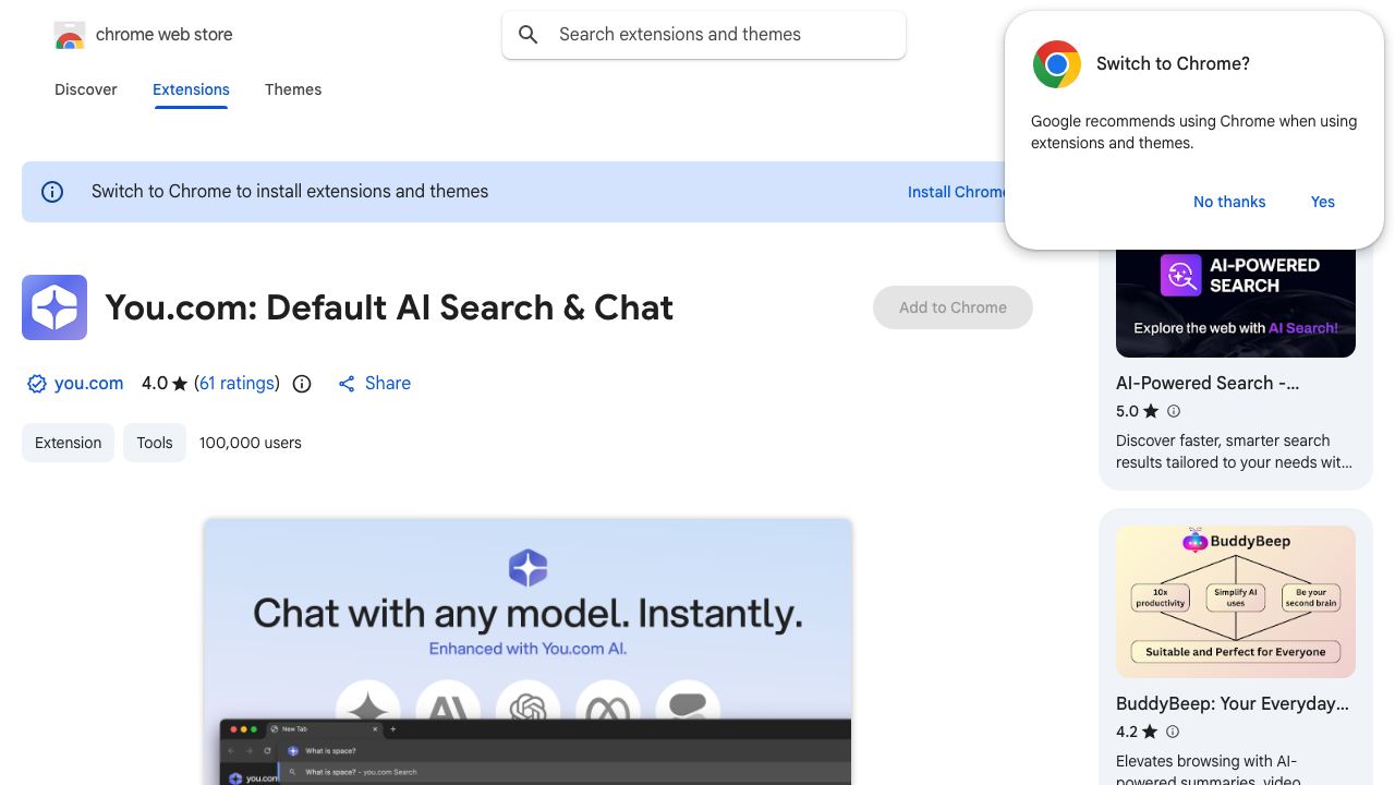 You.com | Search, chat, and create with AI 网站截图