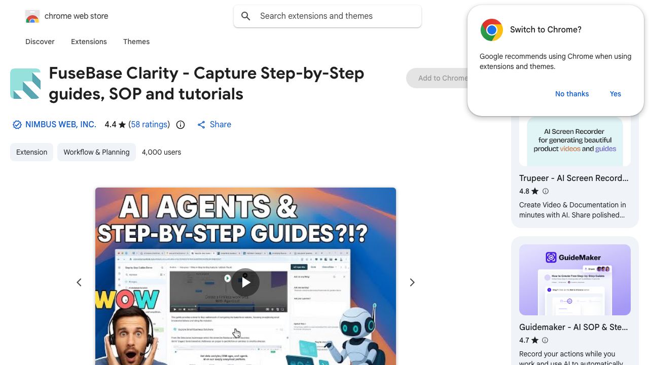 FuseBase Clarity - Capture Step-by-Step guides, SOP and tutorials 网站截图