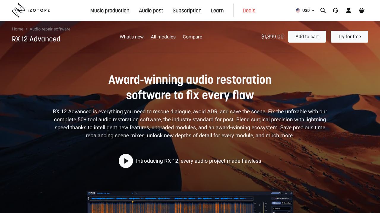iZotope RX 网站截图
