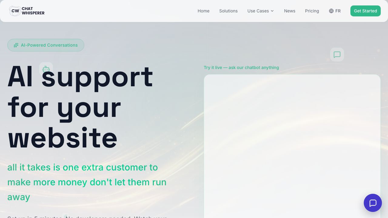Create your own company chatbot fast 网站截图
