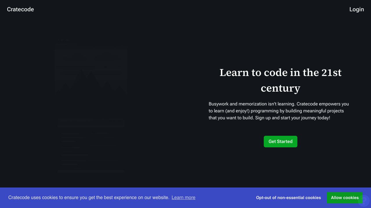 Cratecode website screenshot