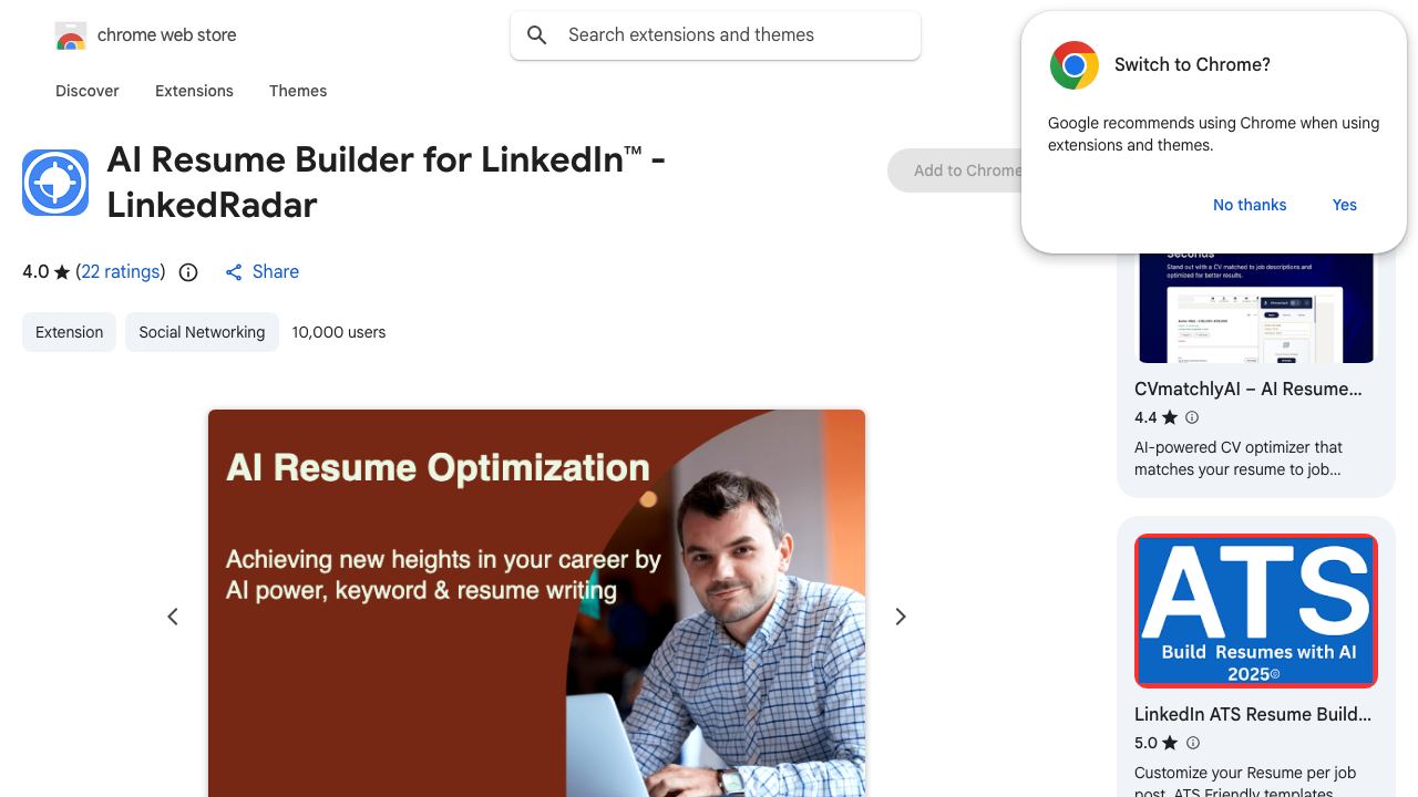 AI Resume Builder for LinkedIn™ - LinkedRadar 网站截图