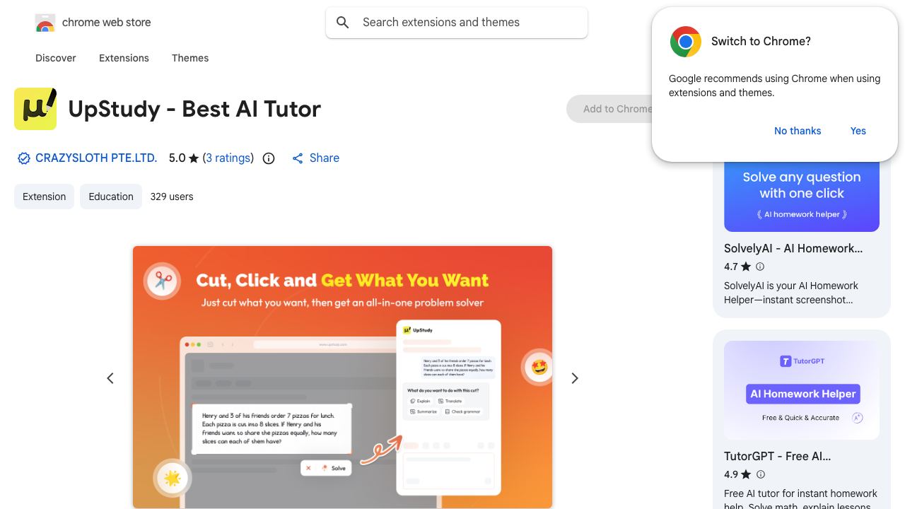 UpStudy - Best AI Tutor website screenshot