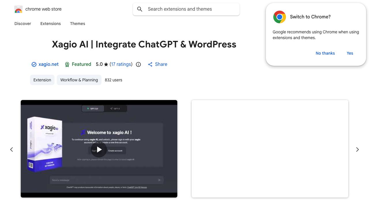 Xagio AI | Integrate ChatGPT & WordPress 网站截图