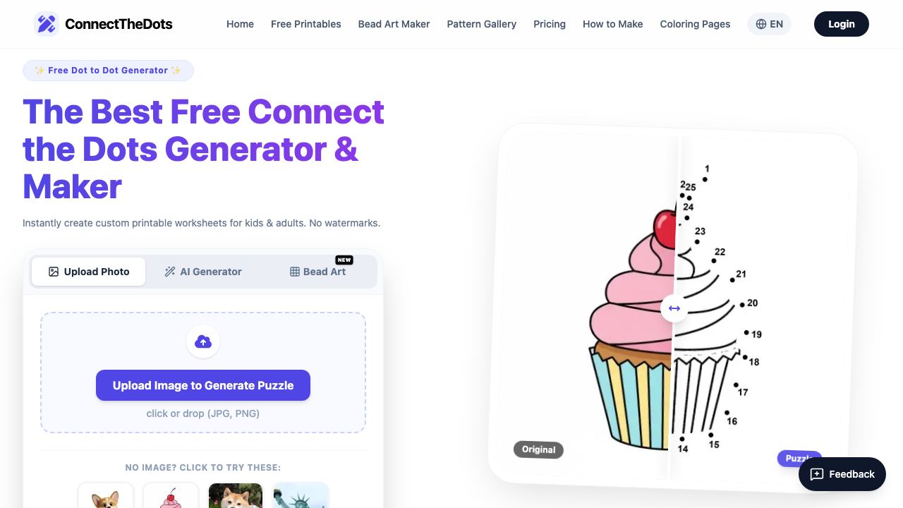 connect the dots printable 网站截图