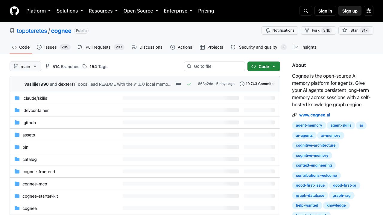 cognee website screenshot