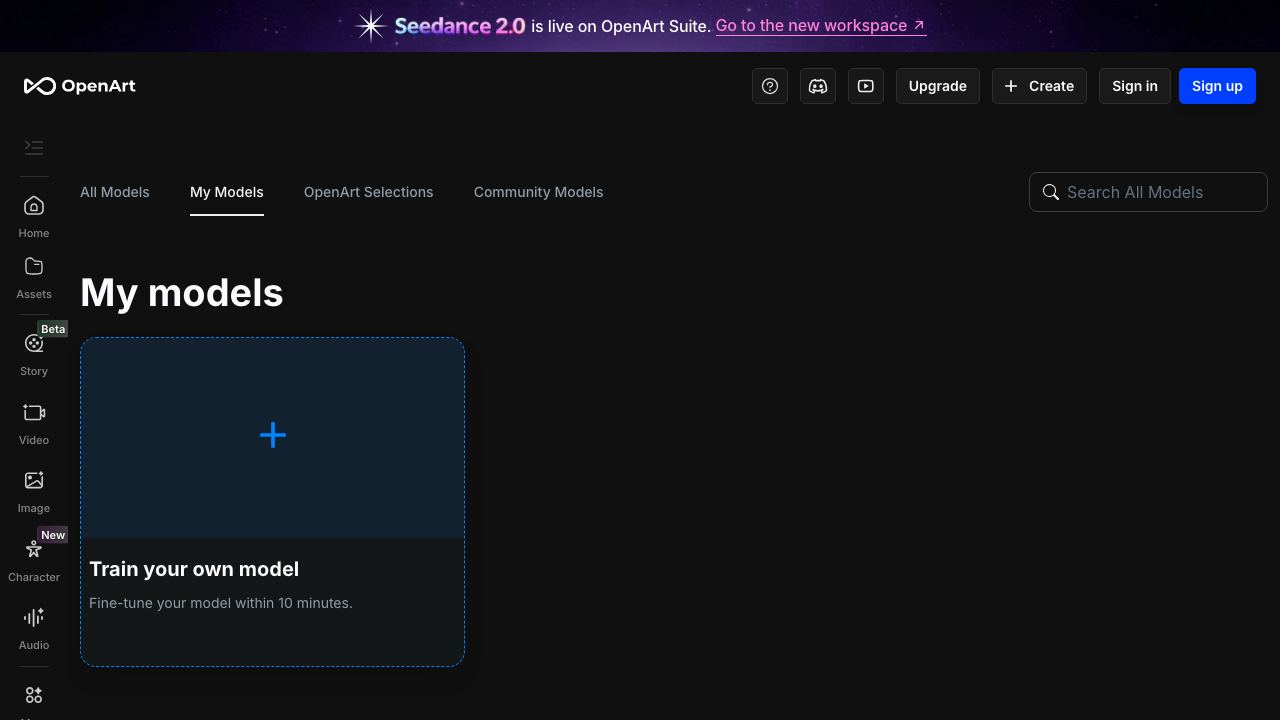 OpenArt website screenshot