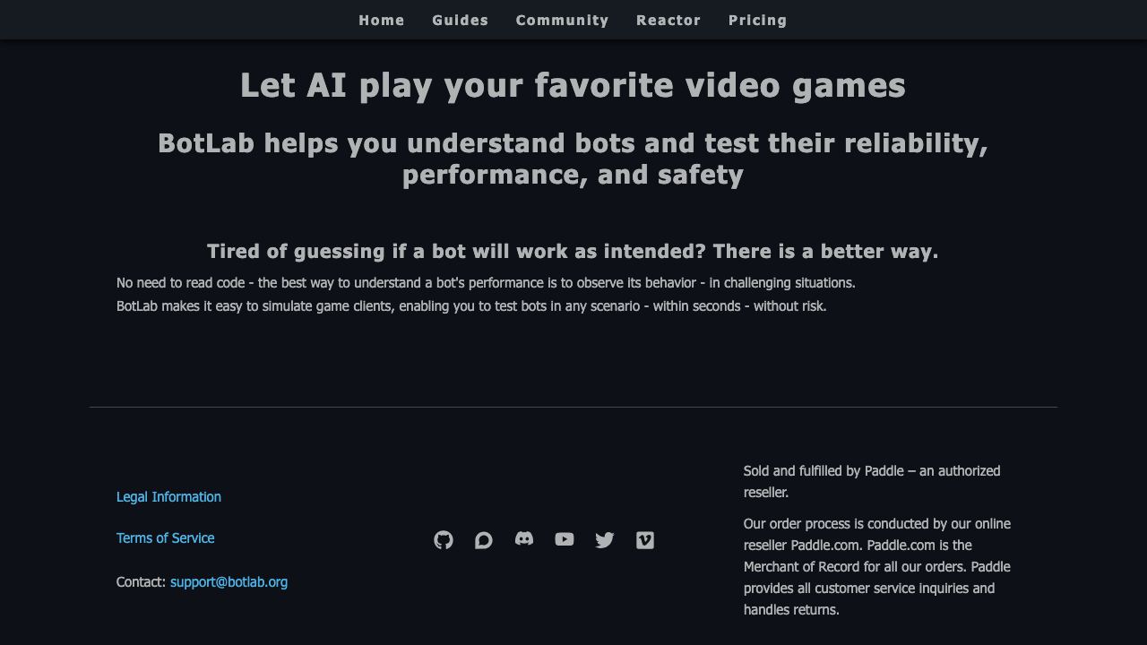 BotLab 网站截图