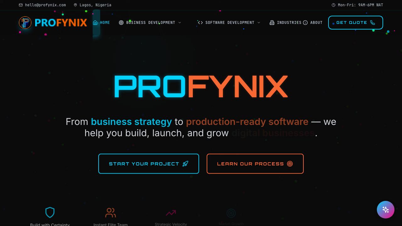 Profynix 网站截图