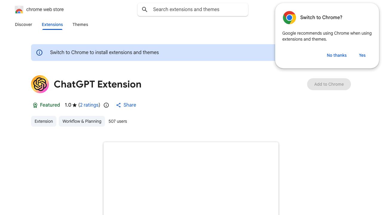 ChatGPT Extension 网站截图
