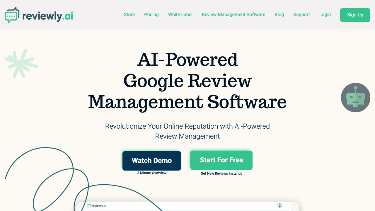 Reviewly AI website screenshot