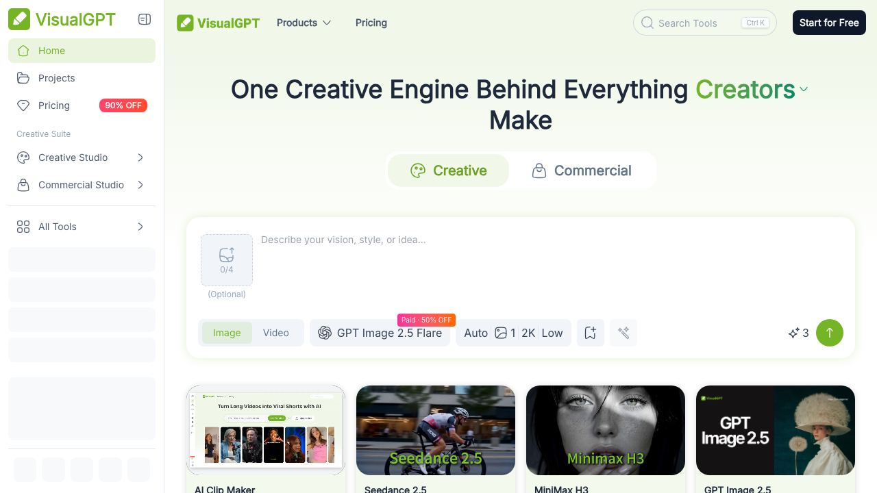 VisualGPT website screenshot