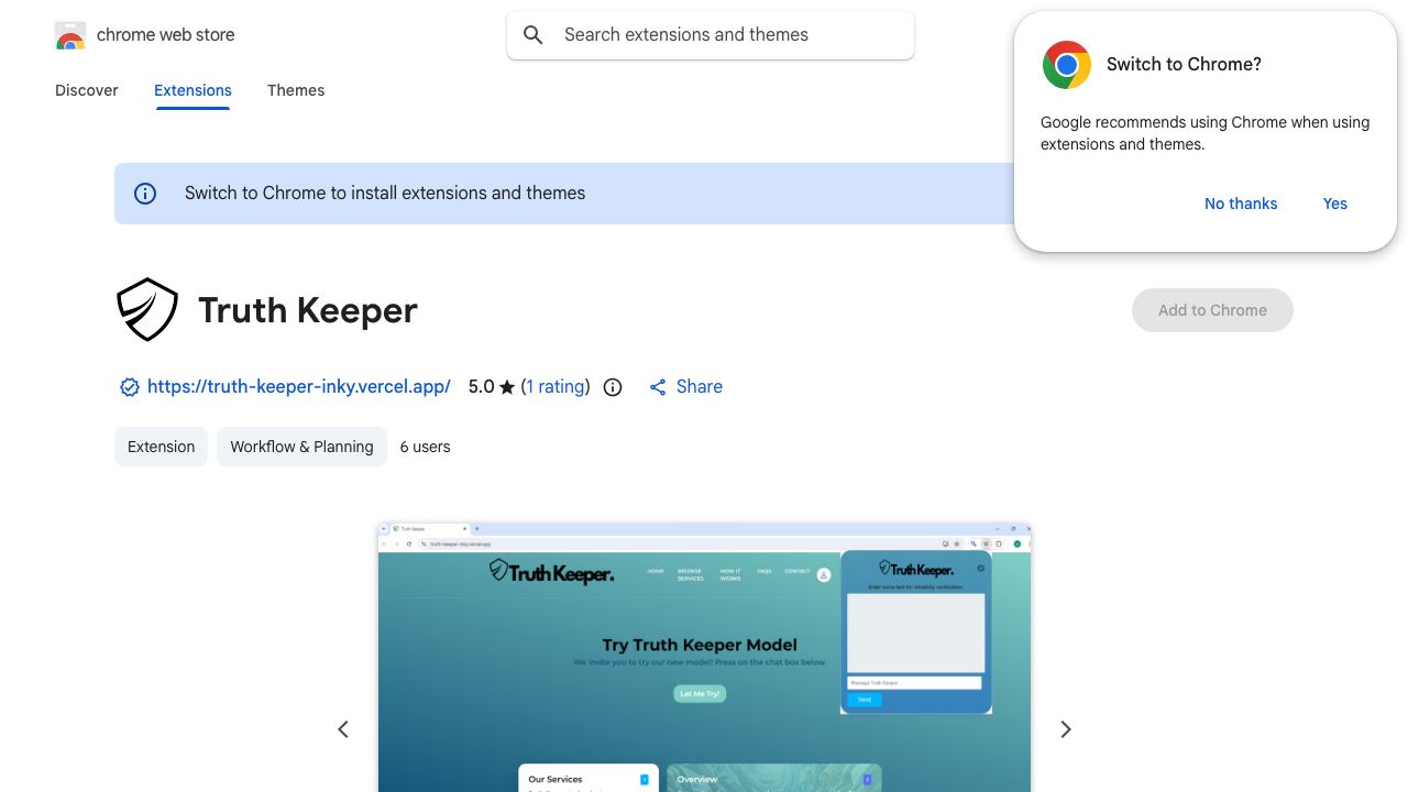 Truth Keeper 网站截图