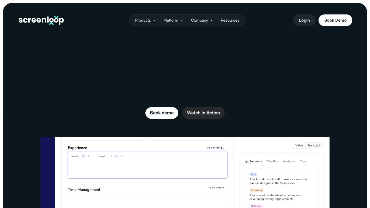 Screenloop website screenshot
