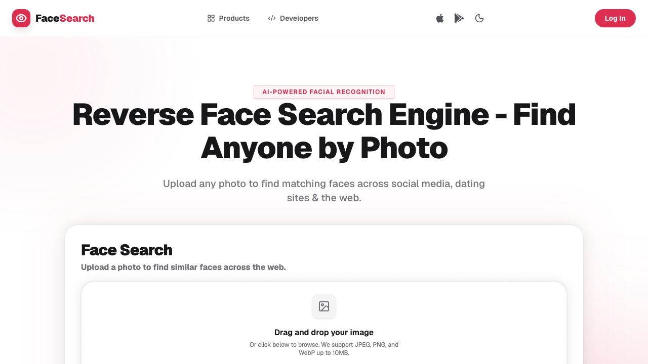 Facesearch AI website screenshot