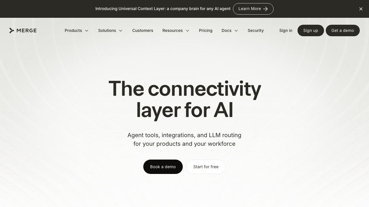 Merge.dev website screenshot