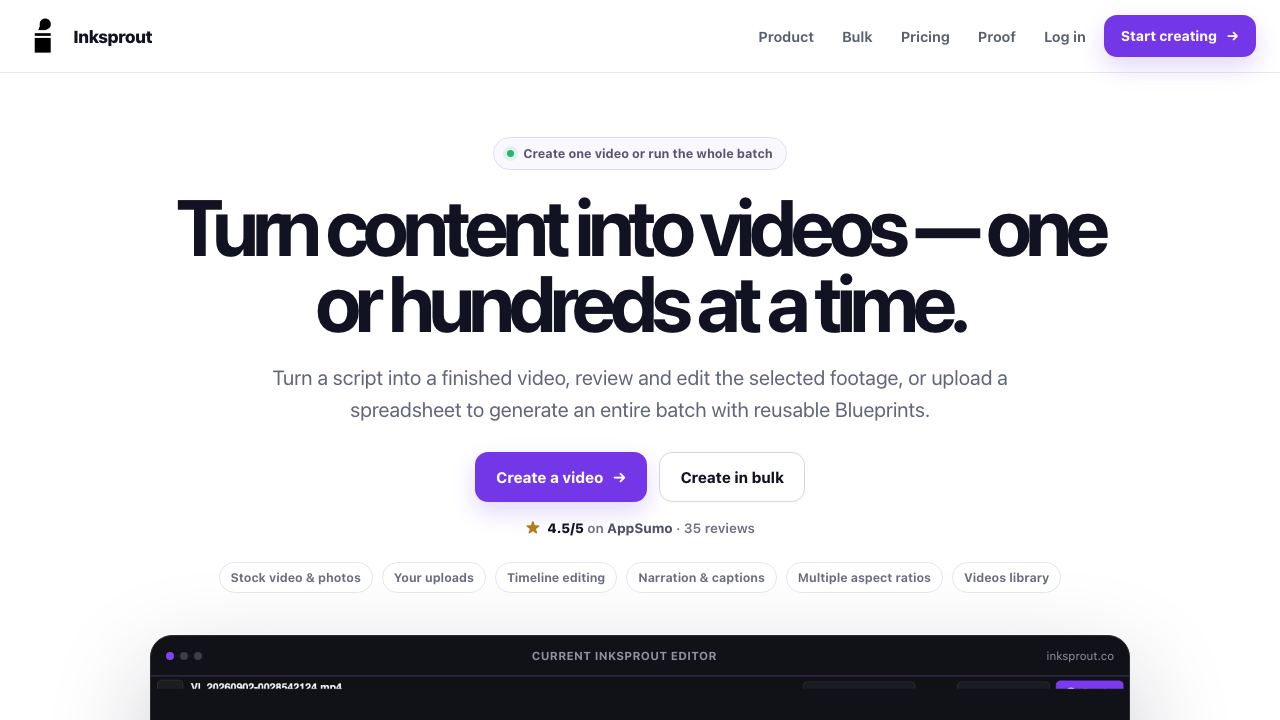 Inksprout Video 网站截图