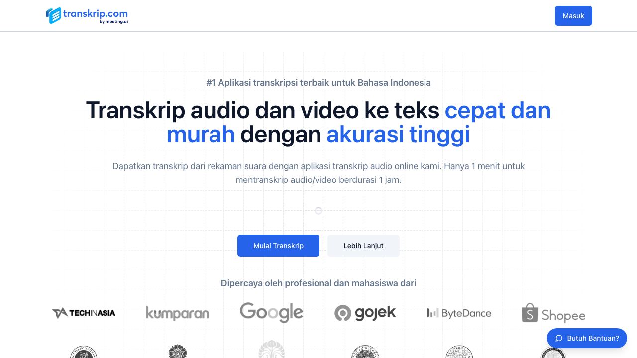 transkrip.xyz 网站截图