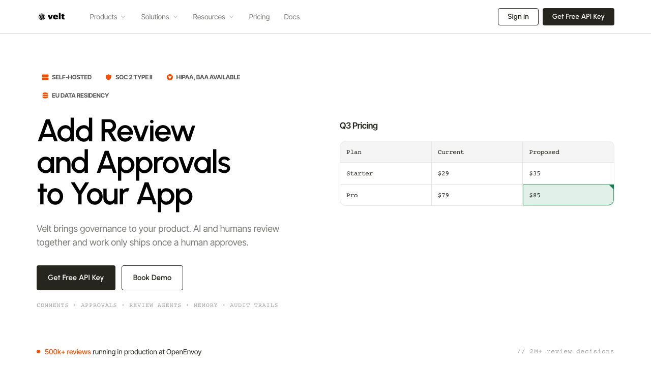 Velt website screenshot