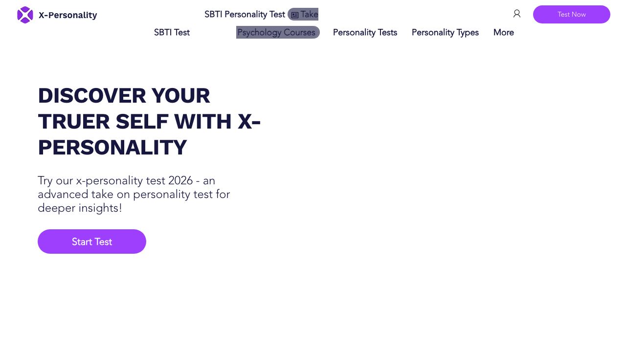 X Personality MBTI Test 网站截图