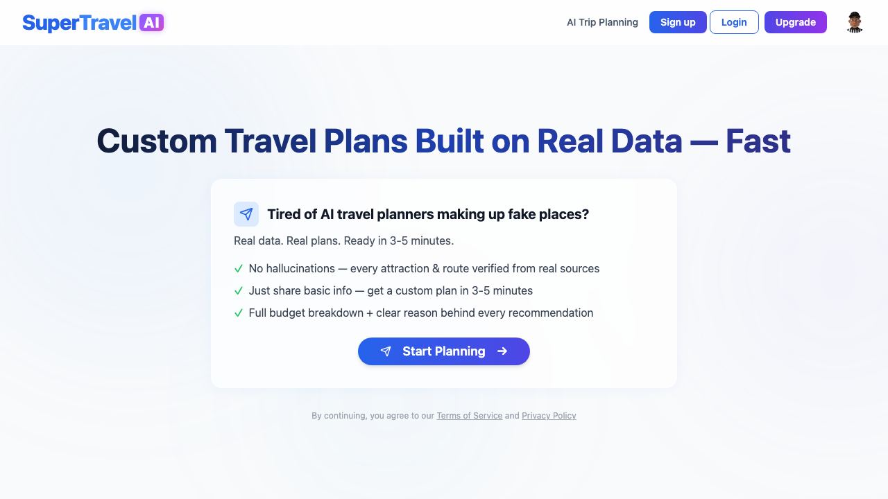 SuperTravel 网站截图