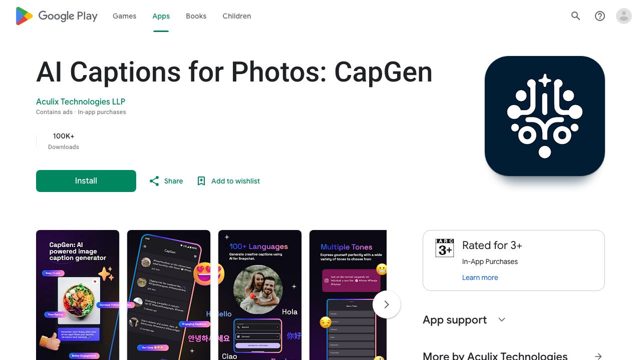 CapGen - AI Caption Generator 网站截图