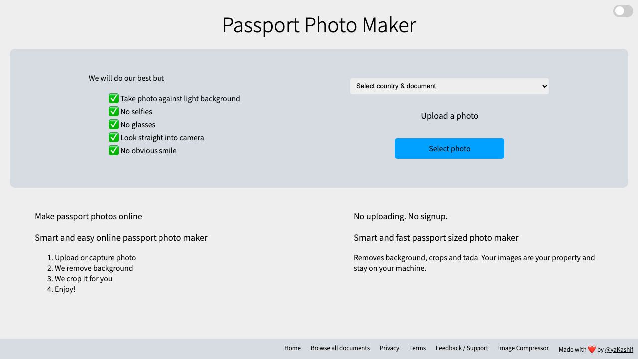 Passport Photo Maker 网站截图
