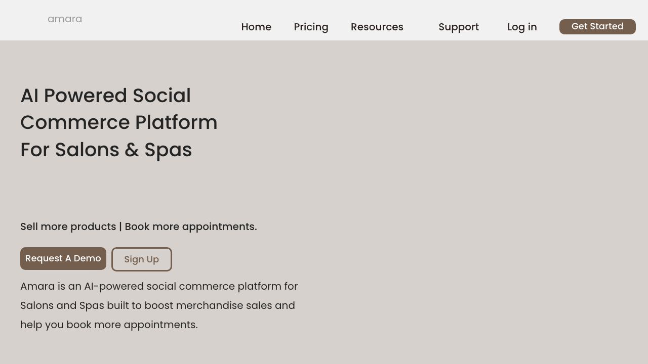 amara website screenshot
