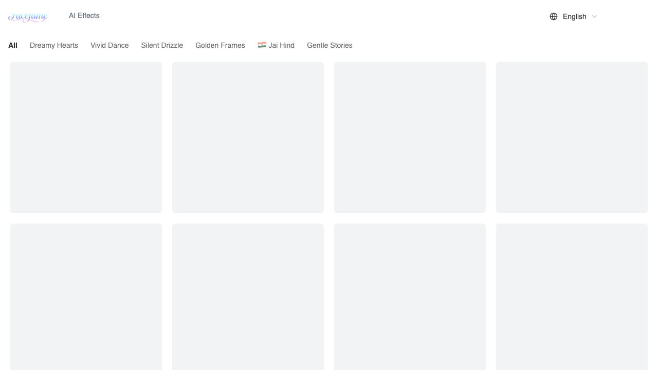 Facefame website screenshot
