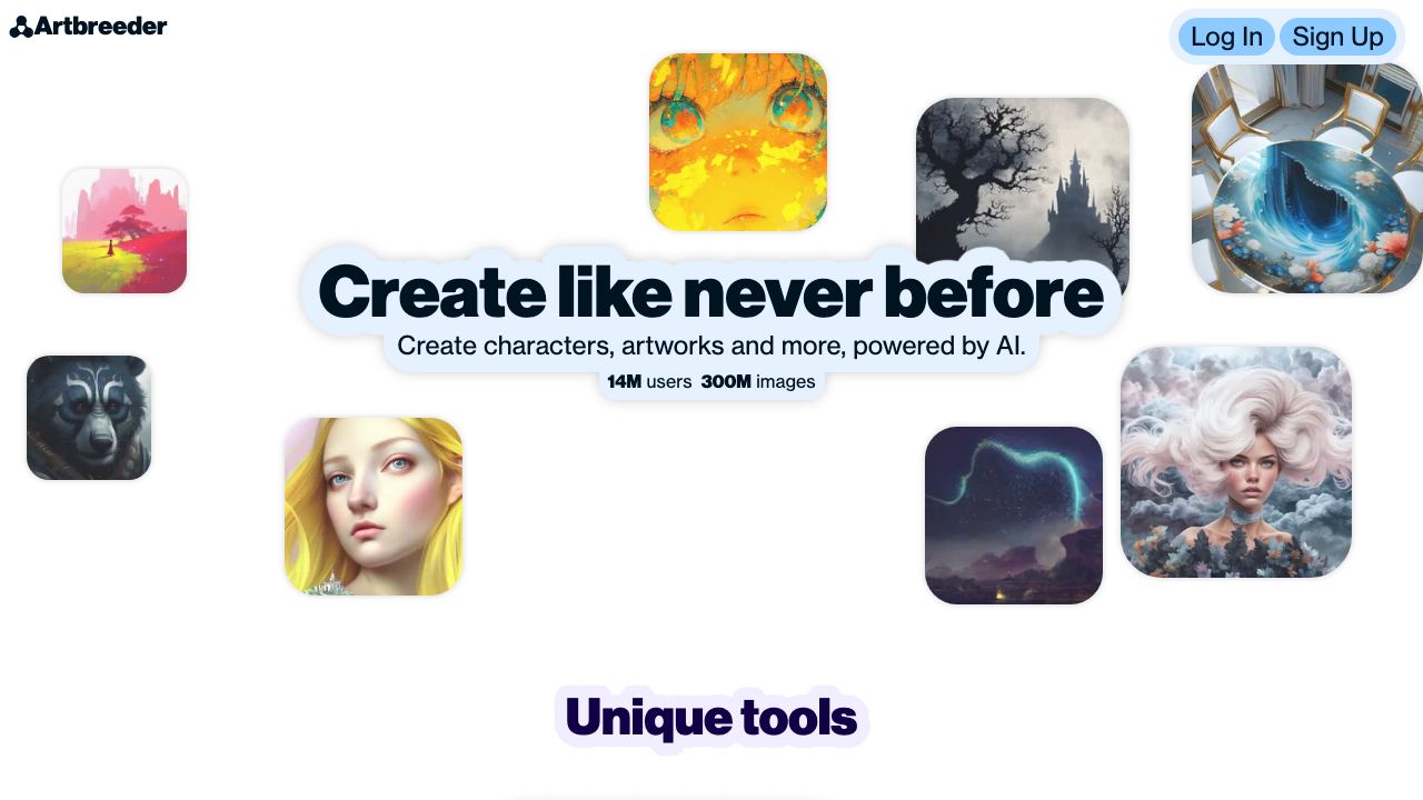 Artbreeder 网站截图