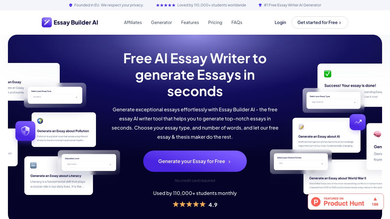 Essay-Builder.AI 网站截图