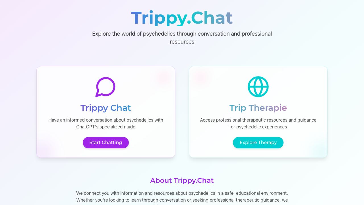 Trippy chat website screenshot