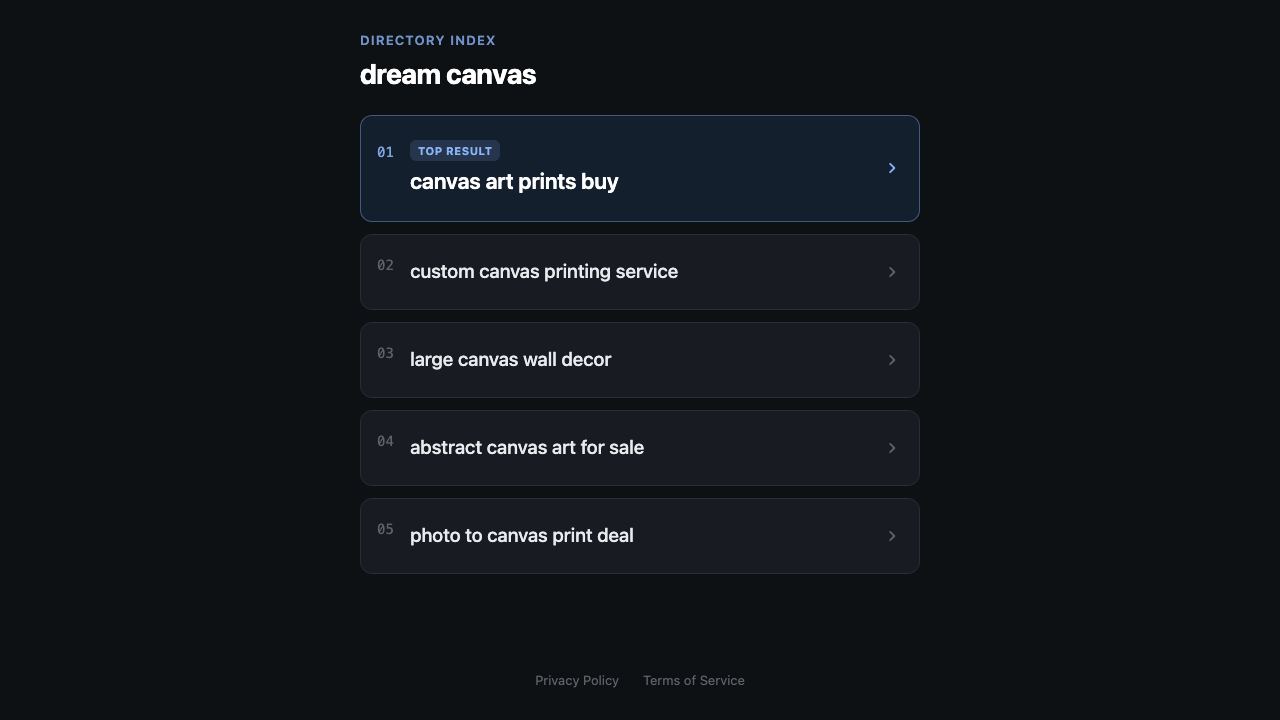 DreamCanvas website screenshot