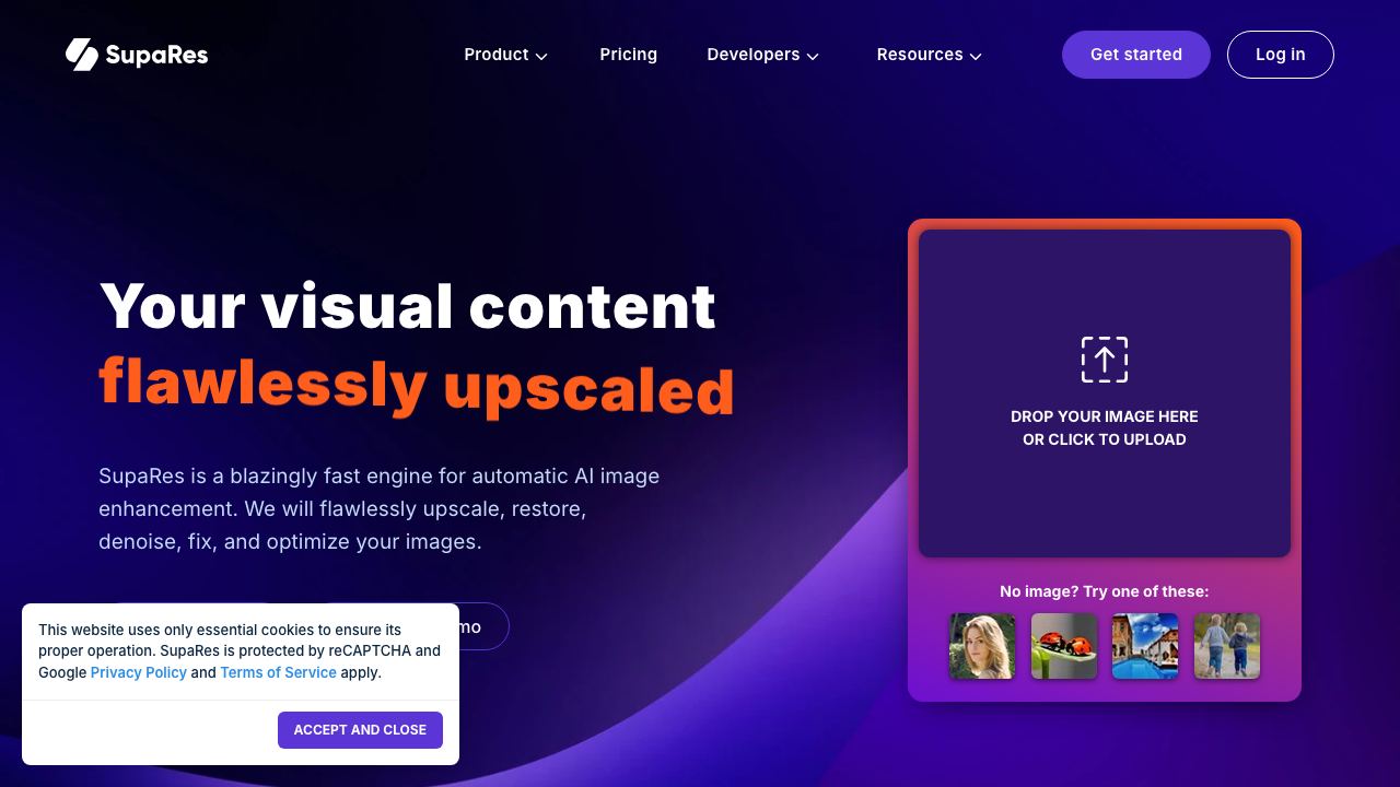 SupaRes website screenshot