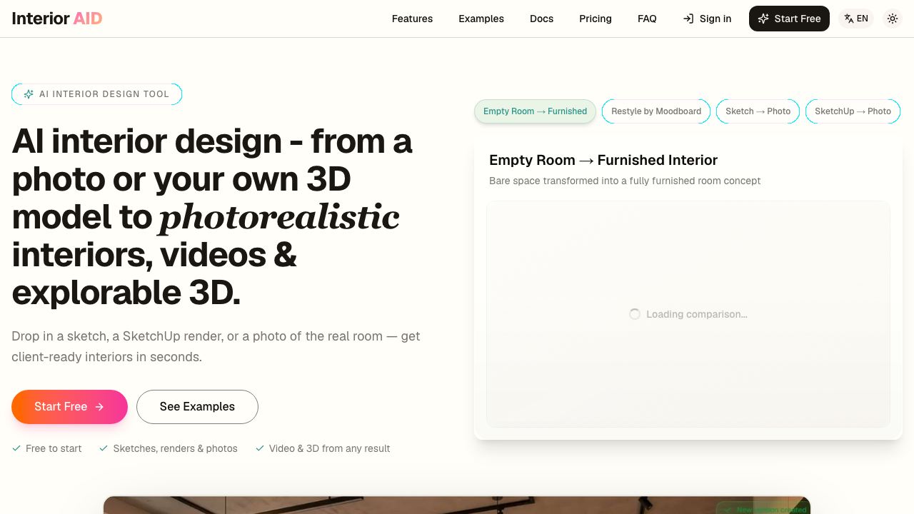 InteriorAID website screenshot