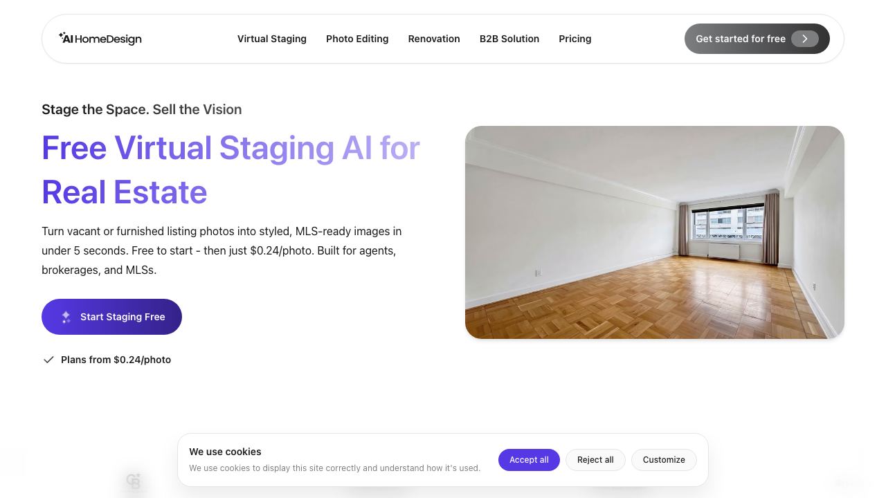 AI Virtual Staging 网站截图