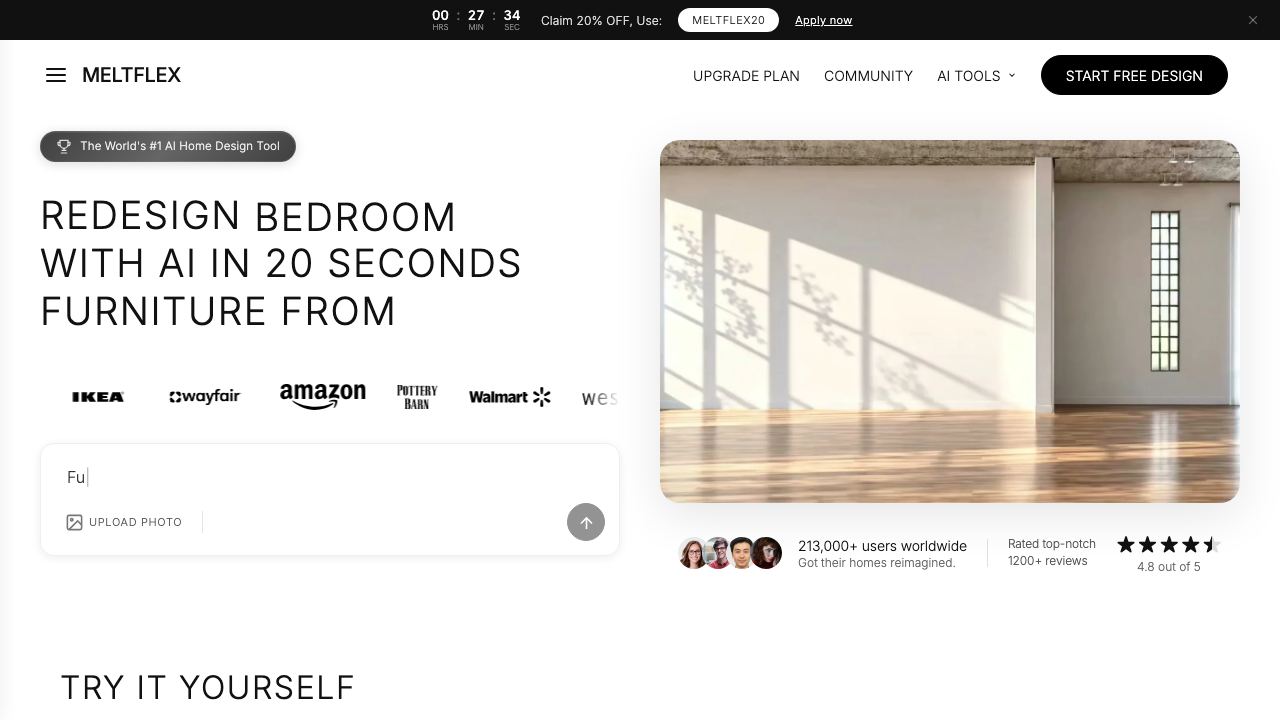 MeltFlex AI website screenshot