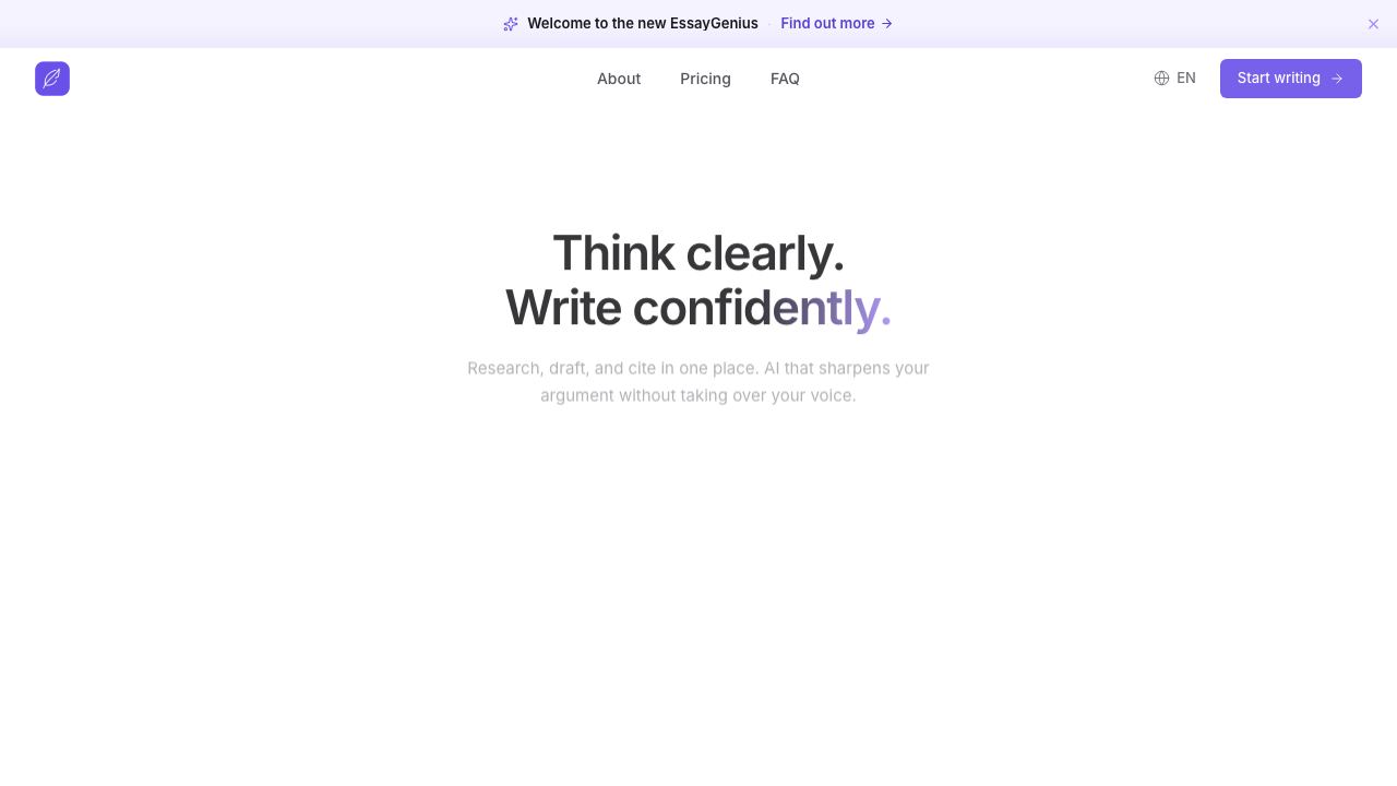 EssayGenius 网站截图