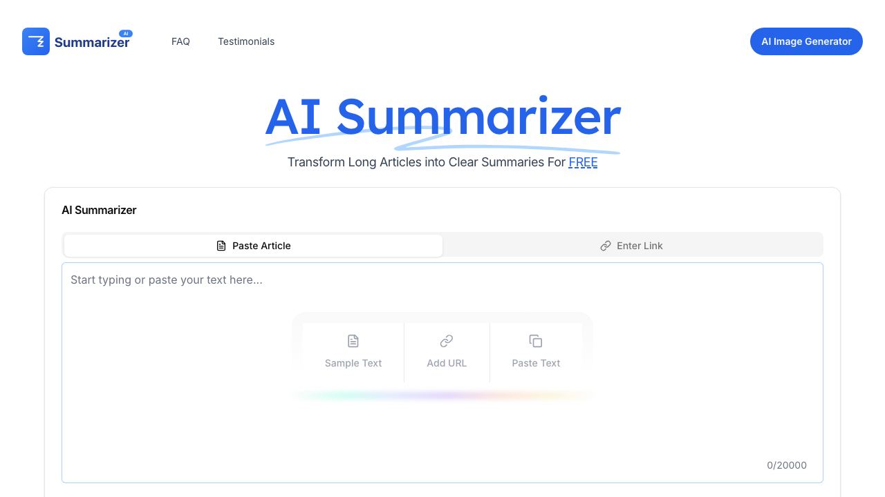 AI Summarizer best 网站截图