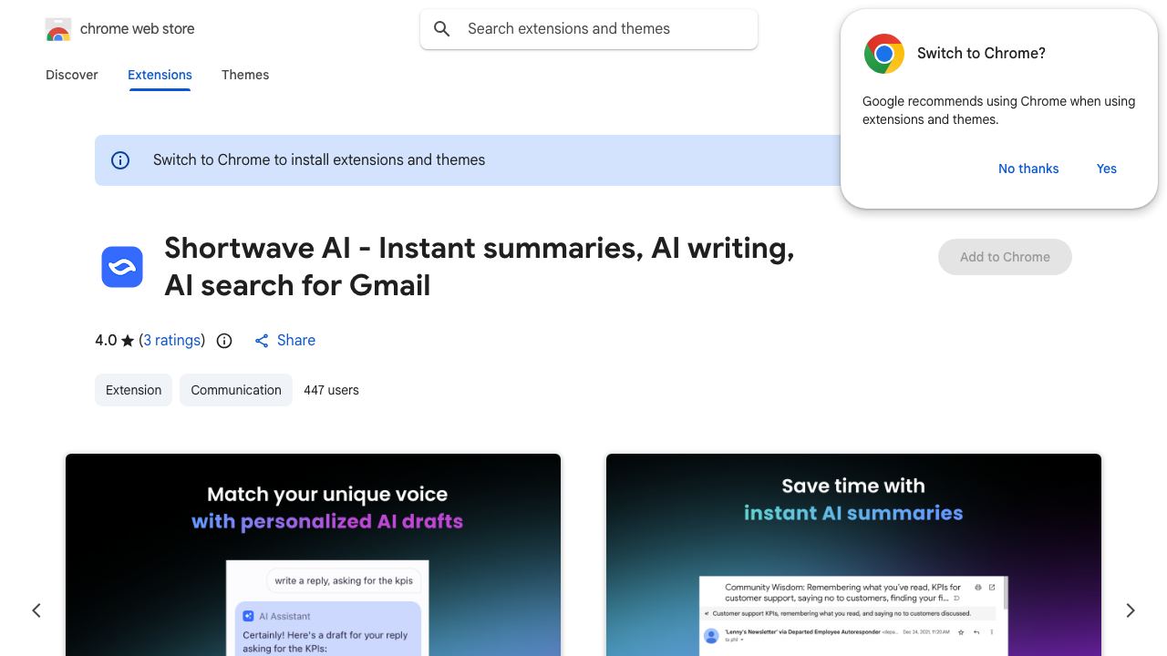 Shortwave AI - Instant summaries, AI writing, AI search for Gmail 网站截图