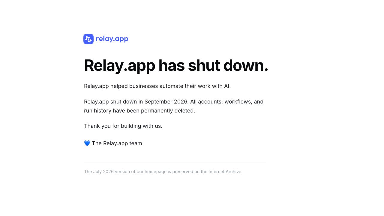 Relay.app website screenshot