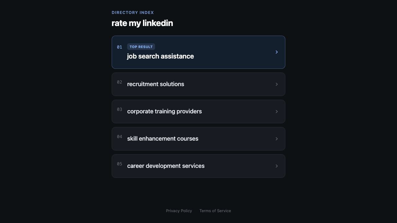 Rate My LinkedIn Profile website screenshot