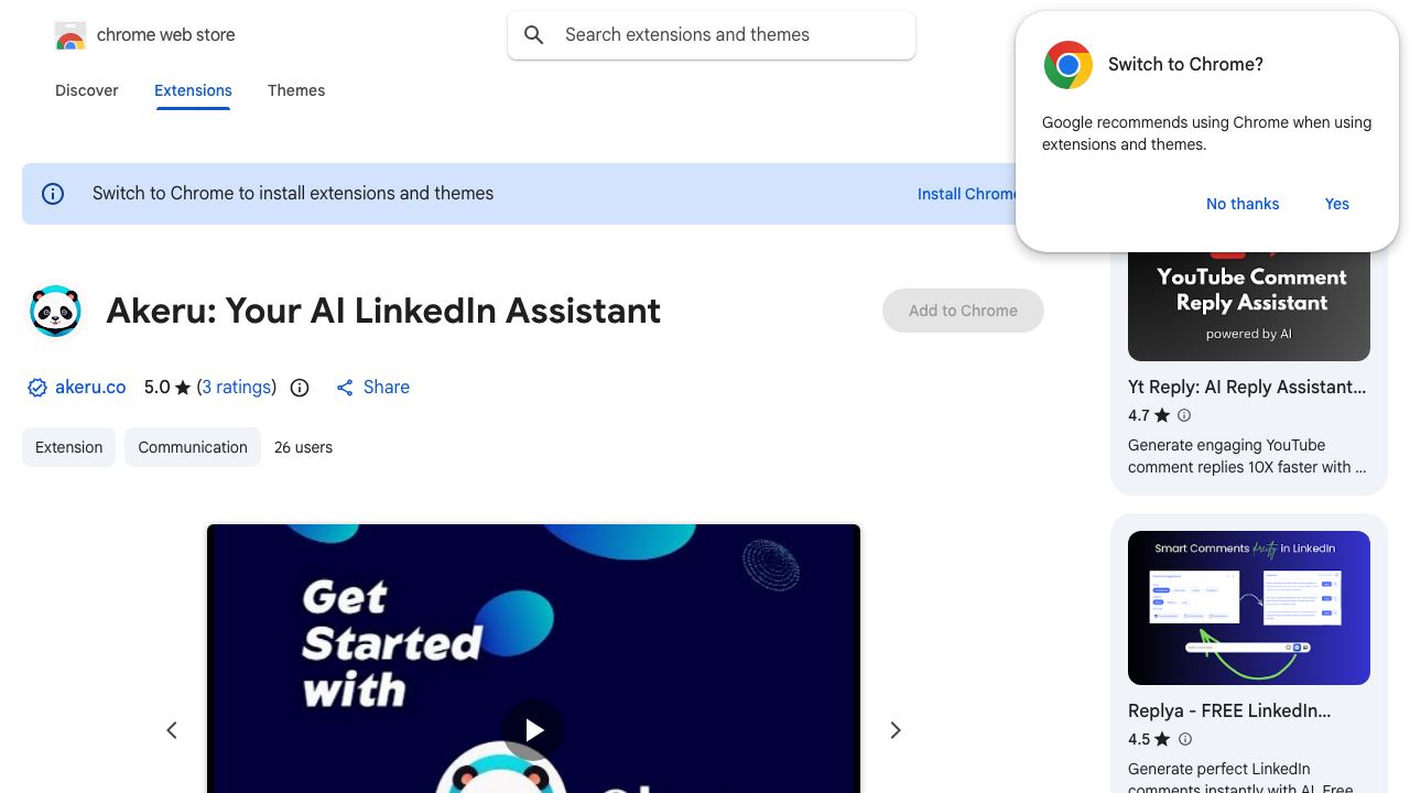 Akeru: Your AI LinkedIn Assistant website screenshot