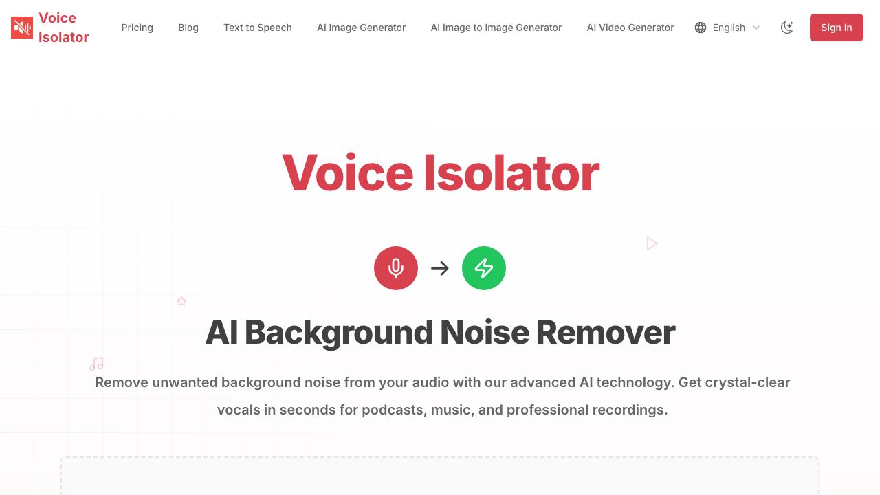 Voice Isolator 网站截图